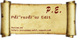 Pórszász Edit névjegykártya