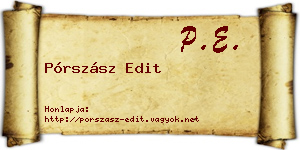 Pórszász Edit névjegykártya