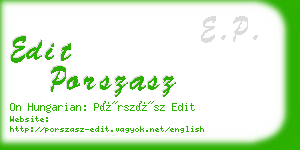 edit porszasz business card